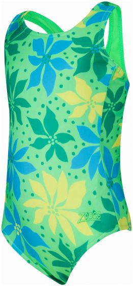 Zoggs Waikiki Green Actionback One Piece Kids Swimsuit